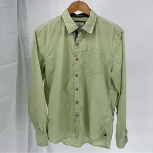Robert Graham Mens Button Down Shirt Size L Patterned Light Green